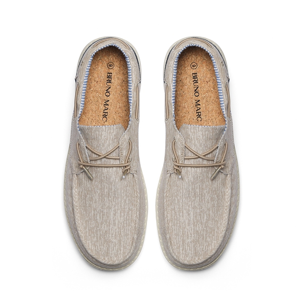 Men's Casual Slip-On Canvas Loafers - KHAKI - 4